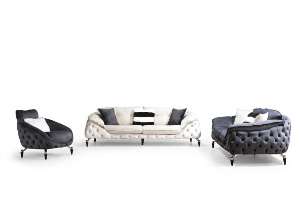 Chesterfield Armchair 1 Seater Black Living Room Luxury Design