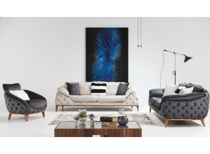 Three-seater Chesterfield couch upholstery sofas textile leather sofa couches furniture new