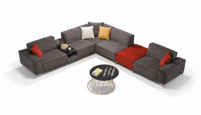 Corner sofa couch living landscape gray fabric couches sofa upholstery corner set new