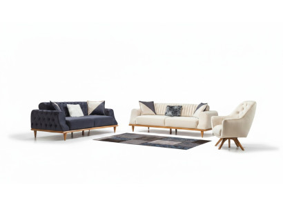 Luxury Sofa Set Soft Couch Textile Fabric Sofa Set 3-3-1 Seater Furniture