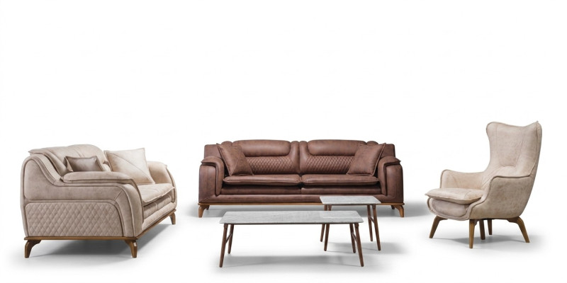 Design Sofa Couch Sofa Set 3+3+1 Seater Set Upholstered Set Leather Sofa Couches