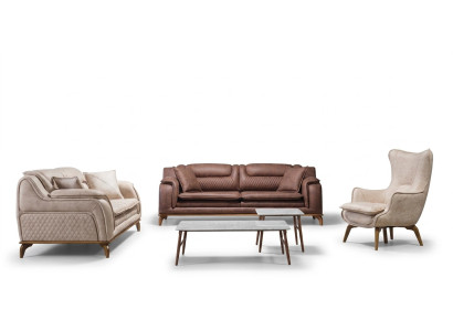 Design Sofa Couch Sofa Set 3+3+1 Seater Set Upholstered Set Leather Sofa Couches