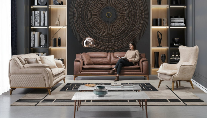 Sofa Brown 3-seater Living Room Classic Design Luxury Italian Style 3-seater