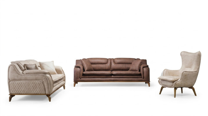 Sofa Brown 3-seater Living Room Classic Design Luxury Italian Style 3-seater