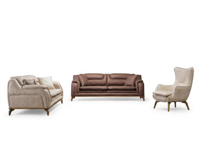 Sofa Brown 3-seater Living Room Classic Design Luxury Italian Style 3-seater