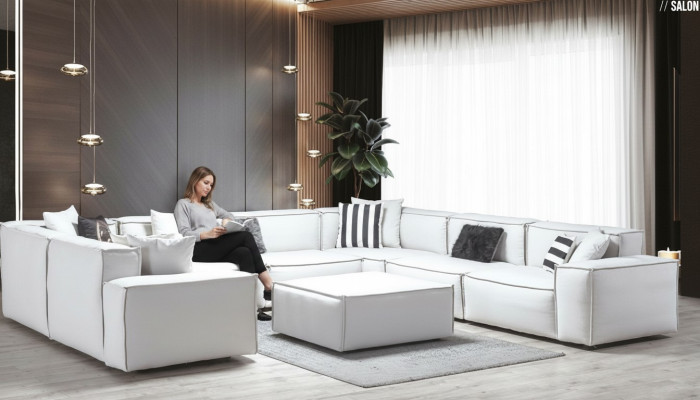 White Stool Living Room Elegant Furniture Luxury Design Italian Style