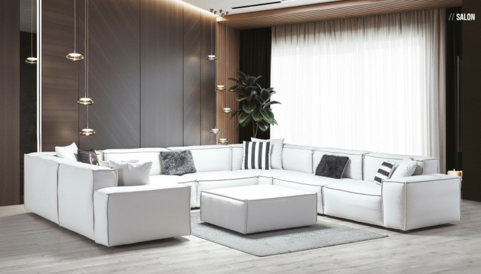 White Stool Living Room Elegant Furniture Luxury Design Italian Style