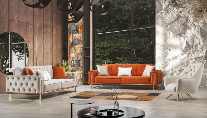 Luxury Furniture US Style Chesterfield Sofa Set Couch Multicolored Sofa