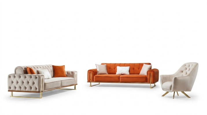 Luxury Furniture US Style Chesterfield Sofa Set Couch Multicolored Sofa