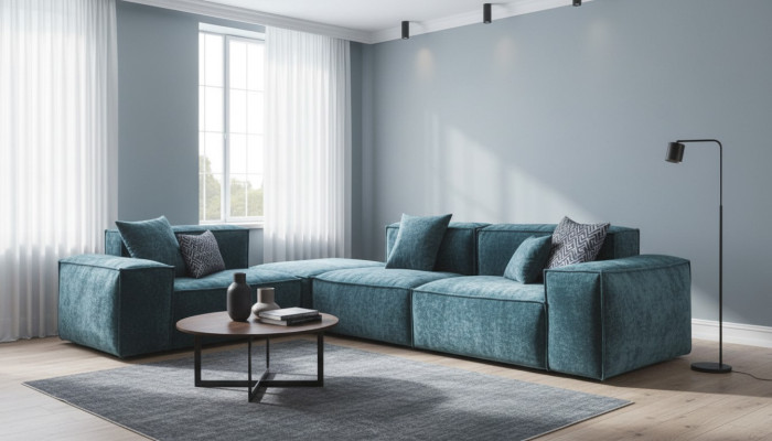 L-shaped sectional sofa blue living landscape design couches furniture sofa couch