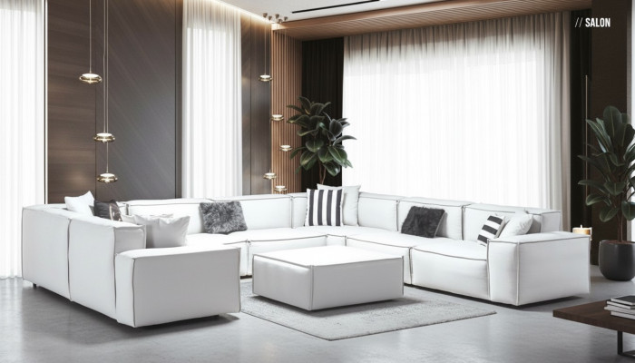Corner sofa U-shape white living landscape couch upholstery corner set corner set sofa