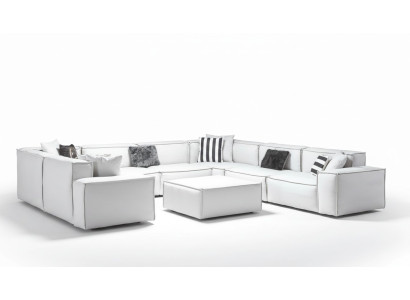Corner sofa U-shape white living landscape couch upholstery corner set corner set sofa