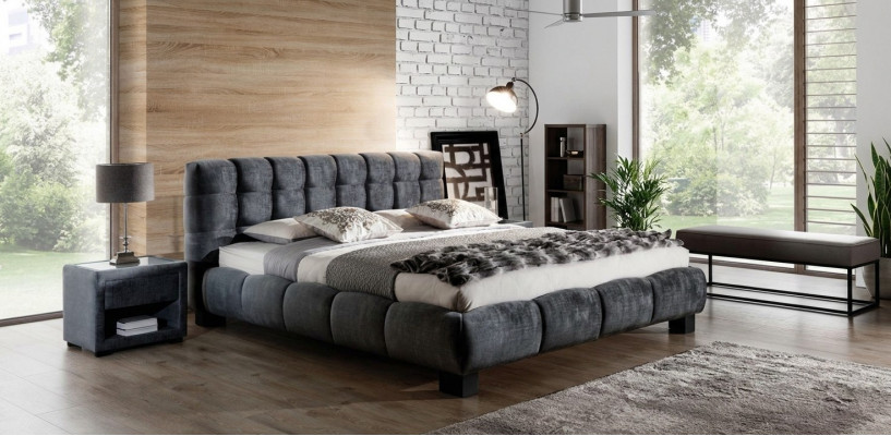 Bed Grey Bedroom Furniture Textile Design 160x200cm Beds Velvet
