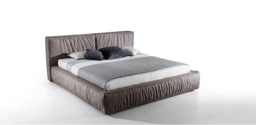 Bed brown bedroom wood furniture textile classical art deco style