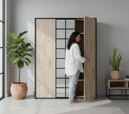 Wardrobe Brown Wood Furniture Design Luxury Bedroom Furniture Modern