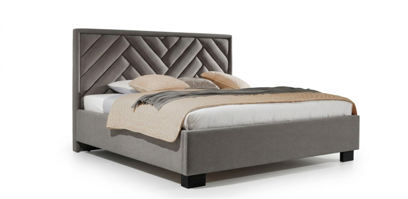 Upholstered bed furniture bedroom beds taupe brown 200x200cm velvet