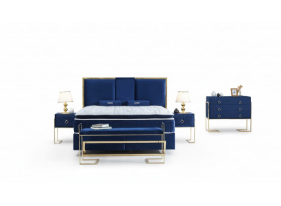 Bed Blue Metal Furniture Design Elegant Bedroom Furniture Luxury Modern New