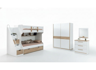 Design wardrobe with sliding doors, wardrobe, bedroom closets, wood, white, brown