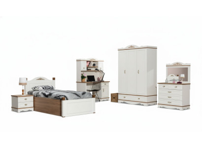 Classic Children's Room Youth Room Bedroom Set Complete 5-piece Wood New