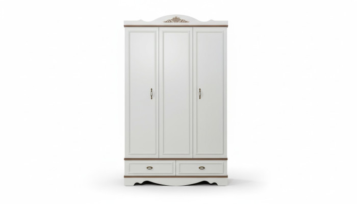 Wardrobe Luxury Classic Closet Furniture Wood Bedroom Cabinets White