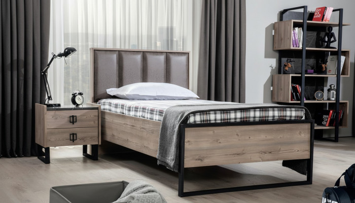 Loft Nightstand Brown Design Modern Side Table Table Bedroom Tables New
