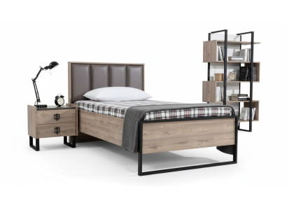 Loft Nightstand Brown Design Modern Side Table Table Bedroom Tables New