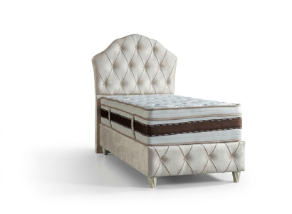 Bed white single bed bedroom box spring bed Chesterfield style beds