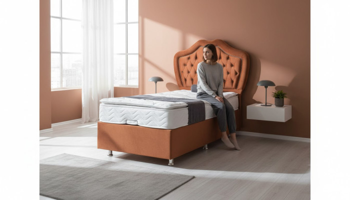 Bed Brown Single Bed Box Spring Beds Luxury Bedroom Chesterfield