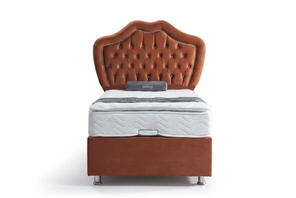 Bed Brown Single Bed Box Spring Beds Luxury Bedroom Chesterfield