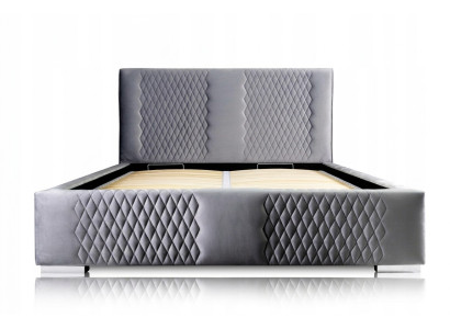 Bed Gray Double Bed Modern Elegant Bed Upholstered Fabric Bedroom Modern New