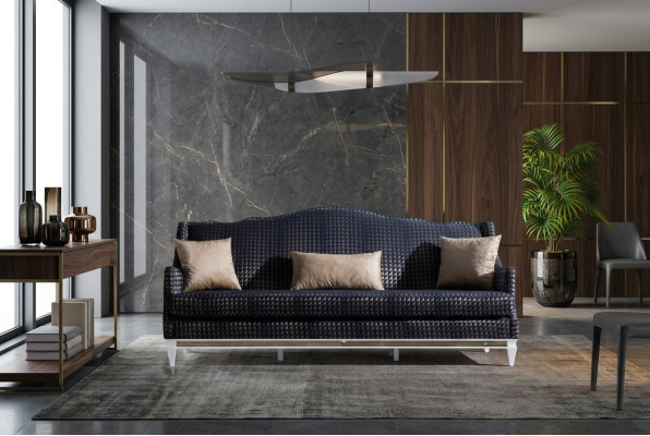 Designer sofa, 3-seater, living room sofas, gray couches, luxury textile sofas, new.