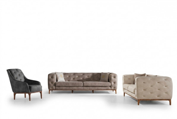 Chesterfield Design Sofa Upholstered Couches Modern Sofa Set 3+3+1 Set