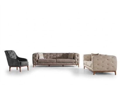 Chesterfield Design Sofa Upholstered Couches Modern Sofa Set 3+3+1 Set