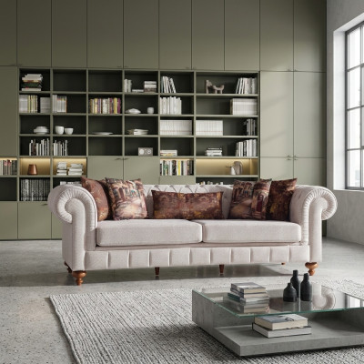 Sofas Fabric Modern Sofa3 Seater Three-Seater Couches Design Couch Upholstery Beige