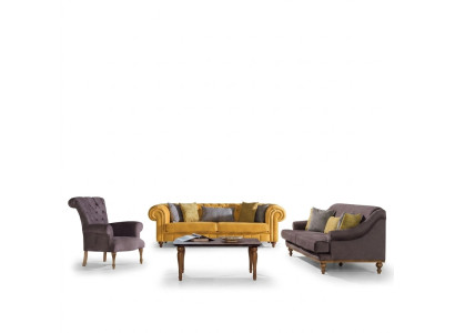 Stylish Sofa Set Designer Three-Seater Luxury Armchair Sofa Suite 3-piece Set