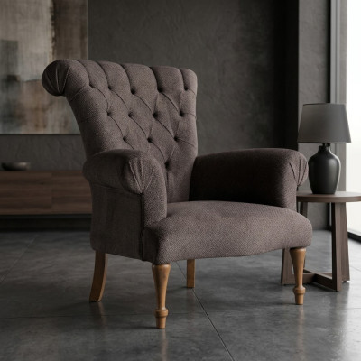 Chesterfield Couch Sofa Relax Fabric Lounge Luxury Upholstered Armchair Design Brown