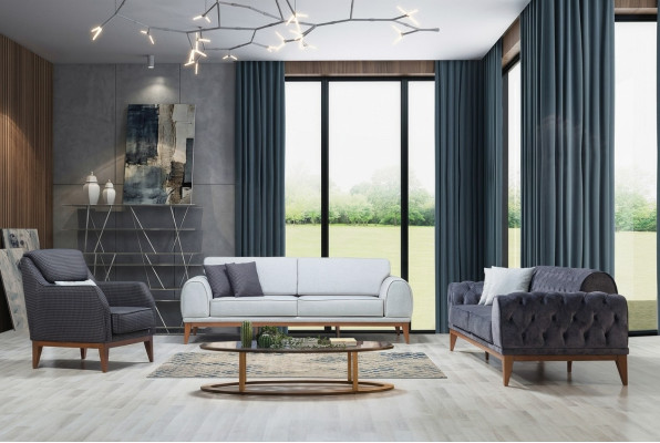 Modern sofa set designer three-seater single luxury 3-seater armchair
