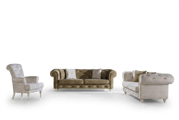 Stylish living room sofa set three-seater 2-seater luxury armchair couch