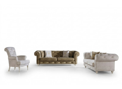 Stylish living room sofa set three-seater 2-seater luxury armchair couch