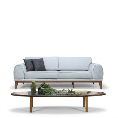 Gray luxury sofa designer 3-seater couch living room 3-seater leather sofas
