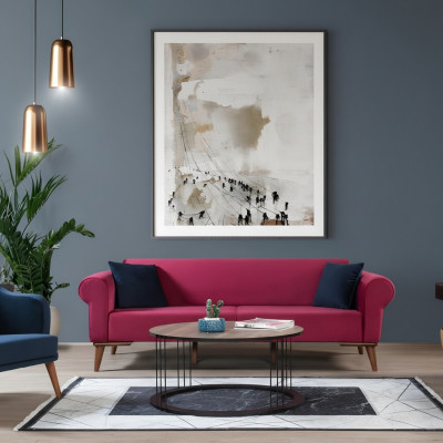 Designer Sofa 3-Seater Big Couch Three-Seater Textile Upholstery Furniture