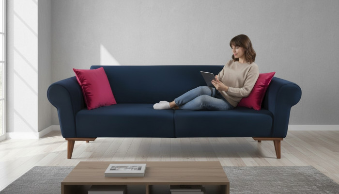 Modern sofa 3-seater fabric couch three-seater upholstery furniture textile