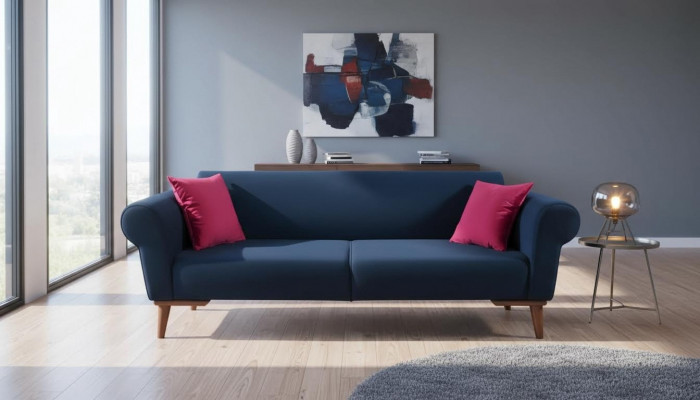 Modern sofa 3-seater fabric couch three-seater upholstery furniture textile