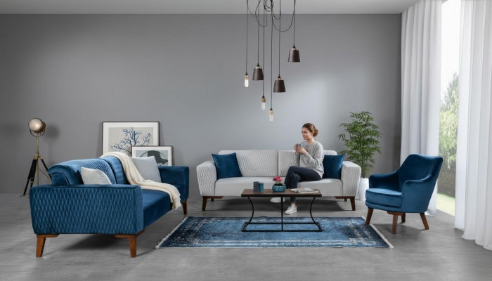 Sofa set 3+3+1 seater complete sofa armchair textile sofa set 3-piece