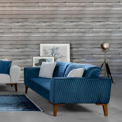 Blue three-seater couch couches sofa elegant seating furniture sofa living room new velvet