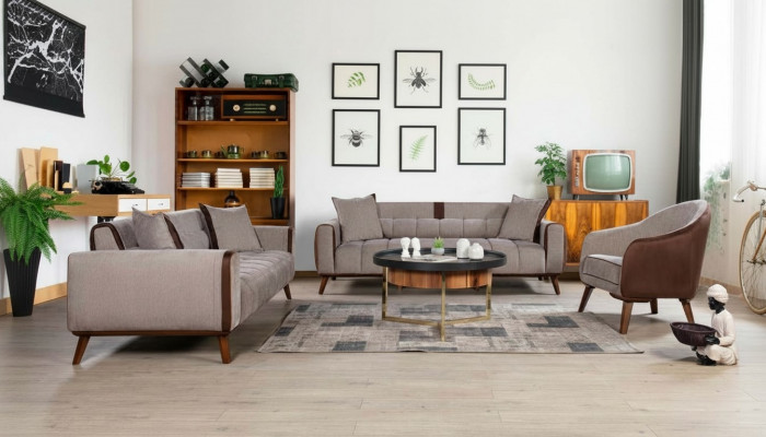 Sofa set 3+3+1 seat sofas upholstery furniture couches textile group