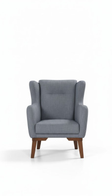 Luxury Armchair Recliner Living Room Wood Gray Furniture