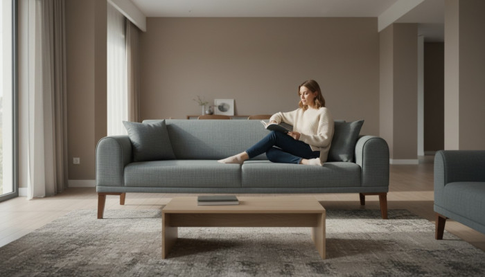 Luxurious Modern Sofa 3-Seater Design Sofa Three-Seater Upholstery Wood