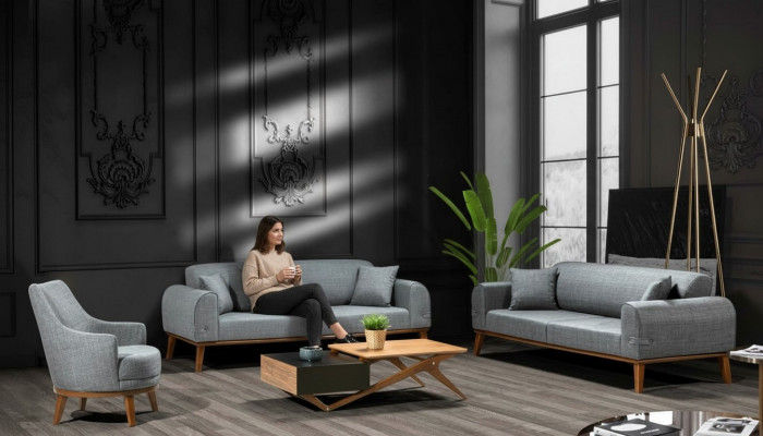 Sofa Set 3+3+1 Seater Design Sofa Upholstered Couch Modern Velvet