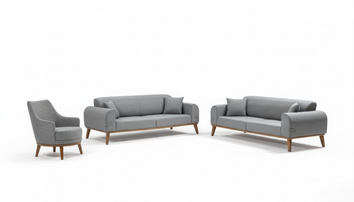 Sofa Set 3+3+1 Seater Design Sofa Upholstered Couch Modern Velvet